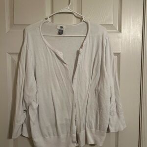 Old Navy Women's White Cardigan Size 4x